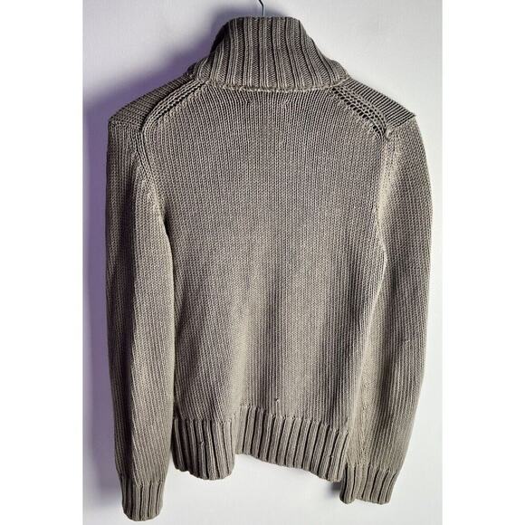 Marco Polo Womens Beige 100% Organic Cotton Small Button Up‎ Mock Neck Sweater - Picture 2 of 9